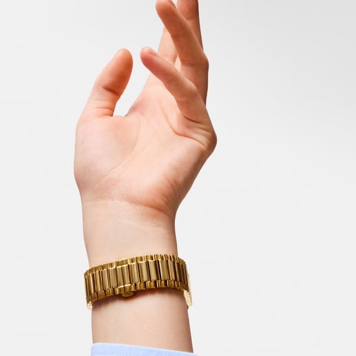 Reloj analógico con brazalete de acero dorado DRIVE NEW