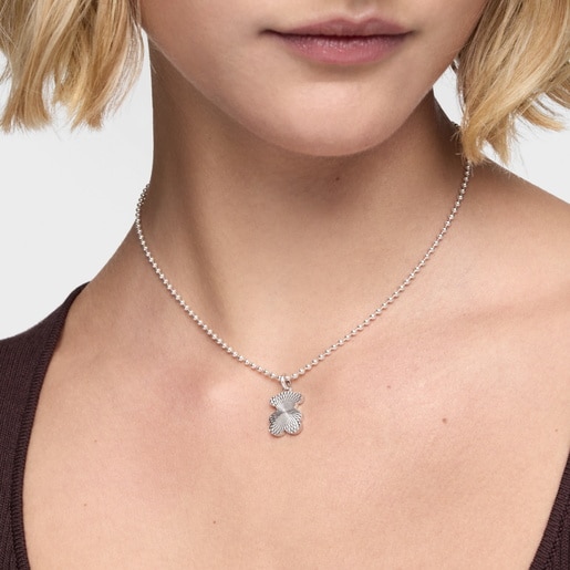 Pendentif ourson texturisé en argent Sweet Dolls