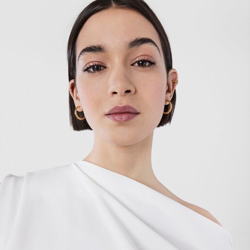 Средние серьги с диском Nocturne из вермеля с бриллиантами