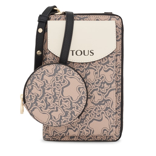 Taupe TOUS Kaos Mini Evolution Hanging phone pouch with wallet