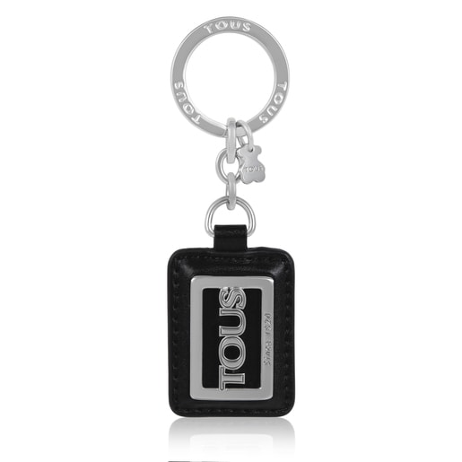 Black Tous Square Plate Keychain