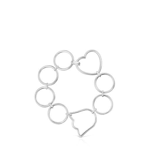 Pulsera cadena de plata y motivos Straight