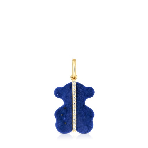 Dije oso con diamantes, lapislázuli y oro 14 kt Sweet Dolls