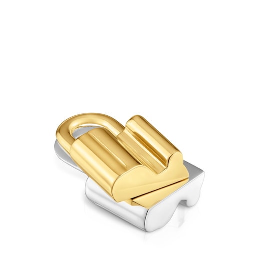 Dije bicolor motivo oso candado 26 mm TOUS Unlock