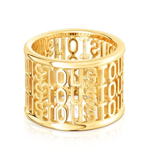 Silver vermeil Wide ring Logo | TOUS