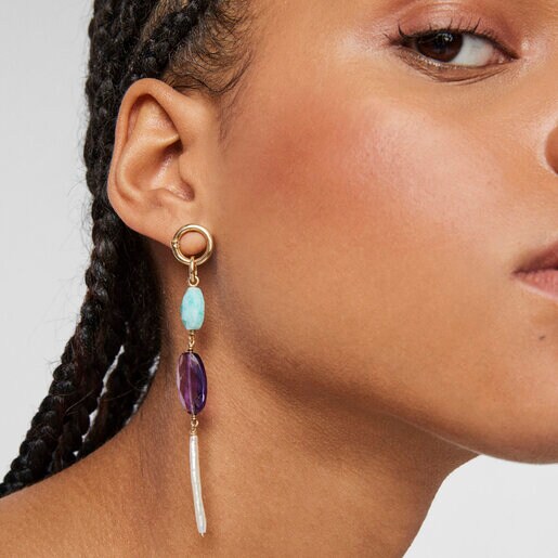 Dije Luz de oro con gemas y perla