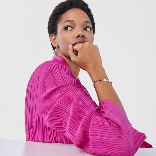 Браслет Oceaan Color из вермеля с жемчугом и драгоценными камнями