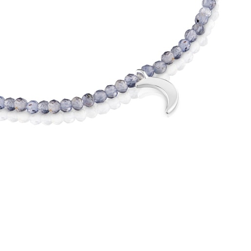 Pulsera elástica con iolitas y luna de plata TOUS Motivos