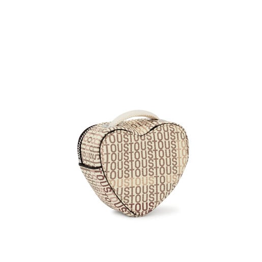 ベージュのハート型ハンギングコインパース TOUS Cecilia