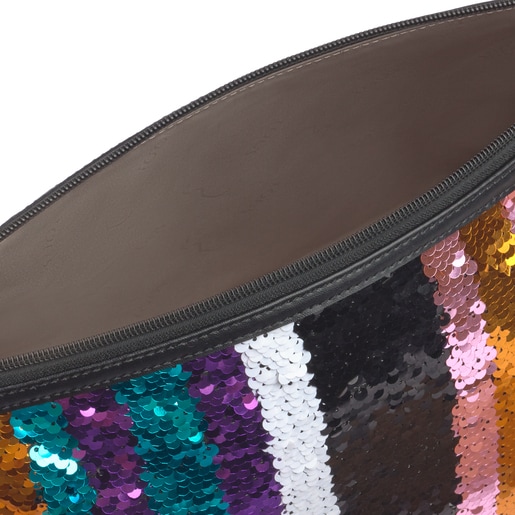 Medium Multicolored Kaos Shock Sequins Strips Handbag