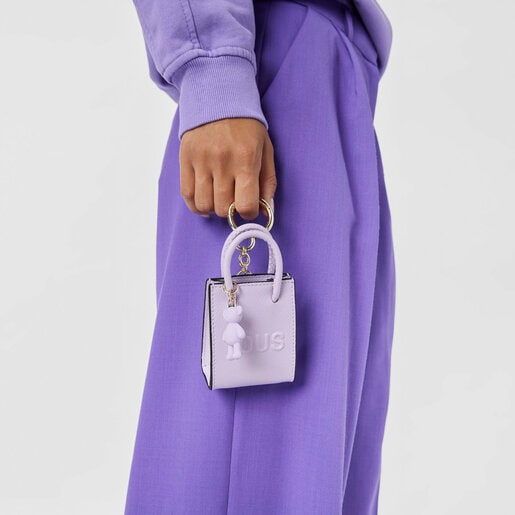 モーブカラーのミニバッグ型キーホルダー TOUS La Rue