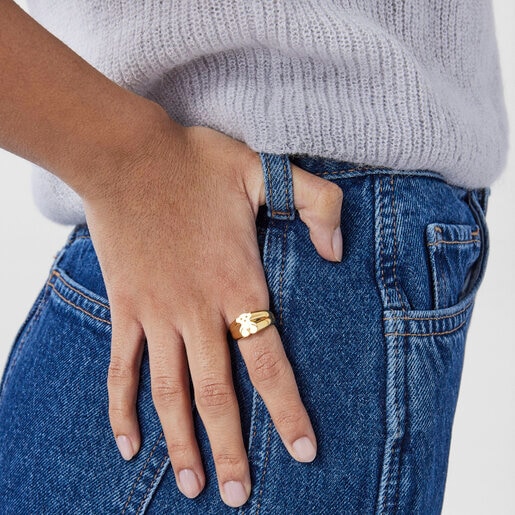 Кольцо-печатка с медвежонком Sweet Dolls из вермеля