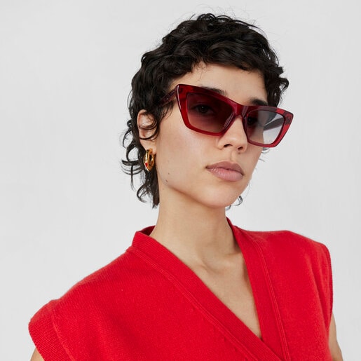 Czerwone okulary przeciwsłoneczne Transparent