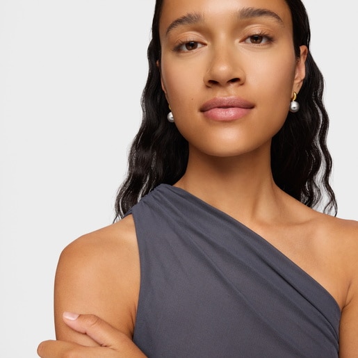 Boucles d’oreilles anneaux bicolores motif bille Warm