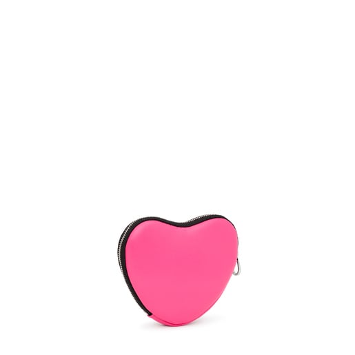 حقيبة أدوات تجميل TOUS Carol على شكل قلب باللون الفوشيا