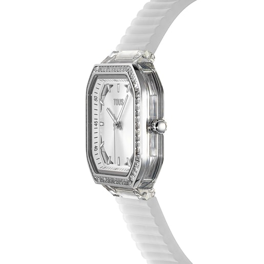 Montre analogique en acier avec zirconiums Gleam Fresh