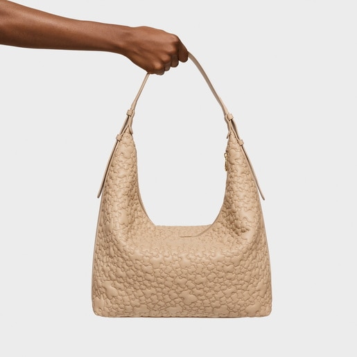 Bolso de hombro grande arena Tous Puffy Bear