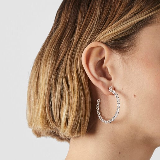 Silver TOUS Calin Hoop earrings