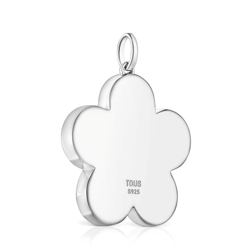 Medium 29mm silver flower Pendant Sweet Dolls