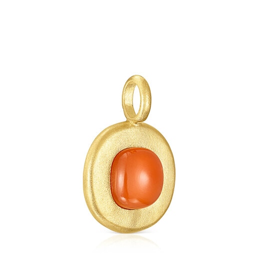 Silver vermeil Nattfall Pendant with carnelian