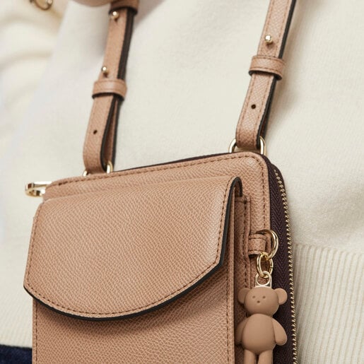 Taupe T Pop Cell phone cover and Hanging wallet