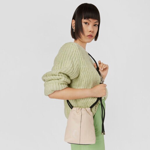 Mini bolso beige de piel TOUS Cloud