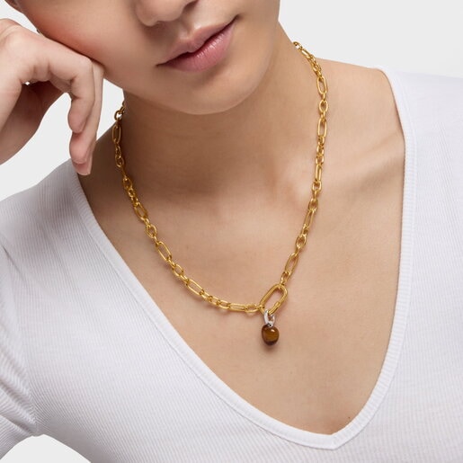 Dije de plata y ojo de tigre TOUS Flechazo