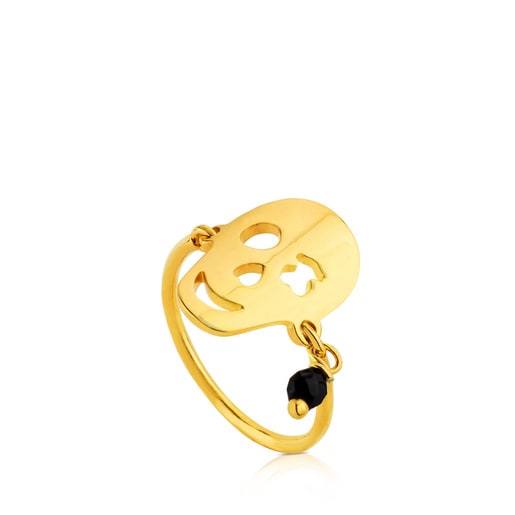 Vermeil silver Motif Ring with Onyx