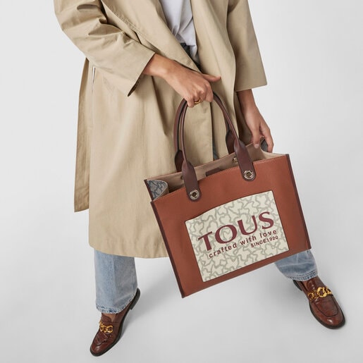 Большая разноцветная и коричневая сумка-shopping Amaya Kaos Icon