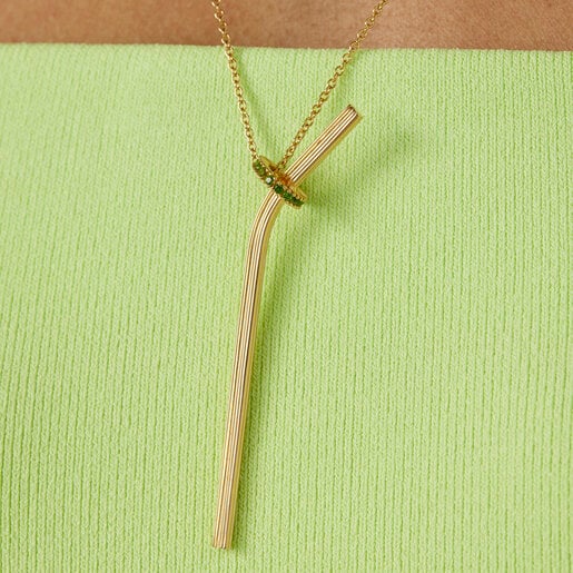 70-mm silver vermeil TOUS St. Tropez Cup Pendant with chrome diopside