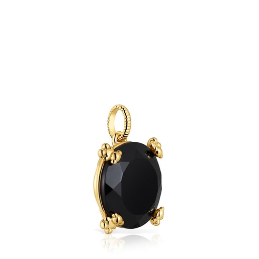 Pendant with 18kt gold plating over silver and onyx Cachito Mío