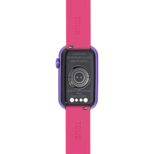 Reloj smartwatch con correa de nylon y correa de silicona fucsia T-Band