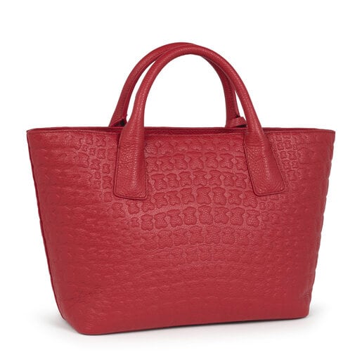 Red Leather Sherton Tote bag | TOUS