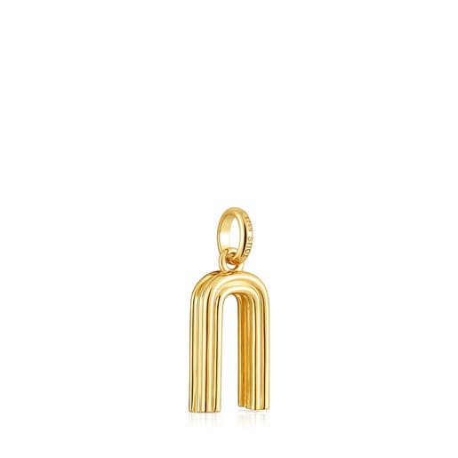 Medium 18kt gold plating over silver letter N Pendant TOUS Alphabet