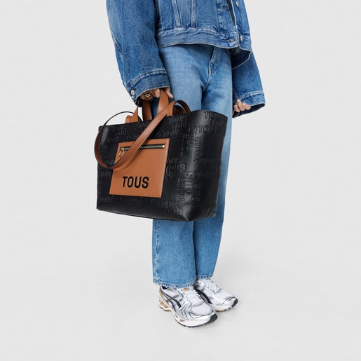 Medium black and brown Tote bag TOUS Nanda