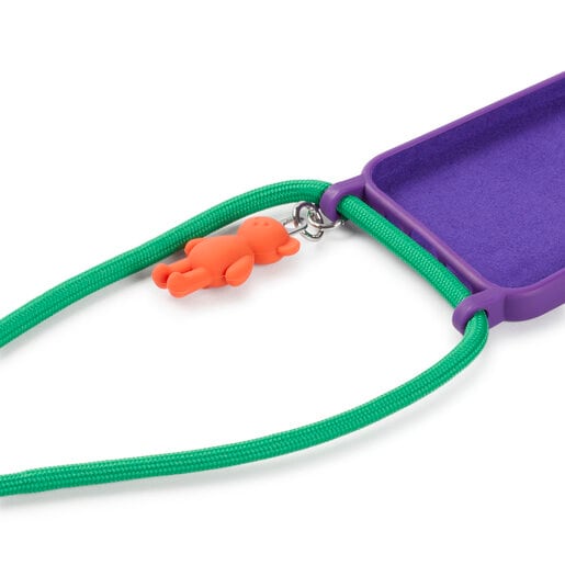 Κρεμαστό κάλυμμα κινητού τηλεφώνου Delray 13 Pro TOUS Rope Bear σε λιλά χρώμα