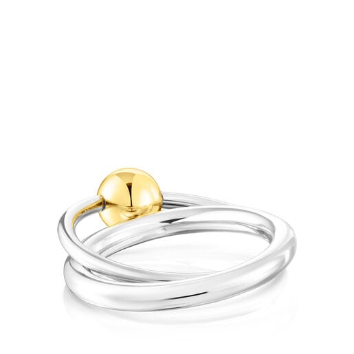 Silver and silver vermeil Plump Double ring