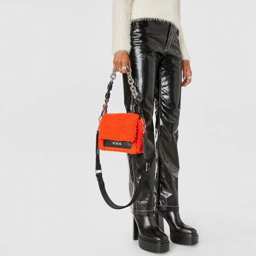 Bandolera pequeña naranja TOUS Empire Fur