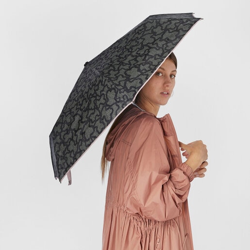 Коричнево-черный складной зонт Kaos Icon