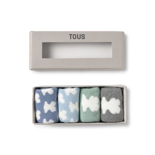 Pack of 4 pairs of baby socks in SSocks blue