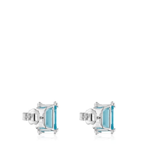 Silver Heart earrings with topaz Color Pills