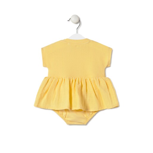 Baby bodysuit with skirt in Classic yellow
