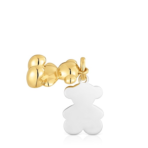 Pendentif bicolore avec double ourson Bold Bear