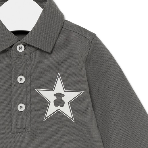 Polo estrella/osos Casual Gris