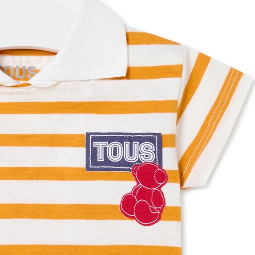 Striped polo t-shirt in Casual yellow