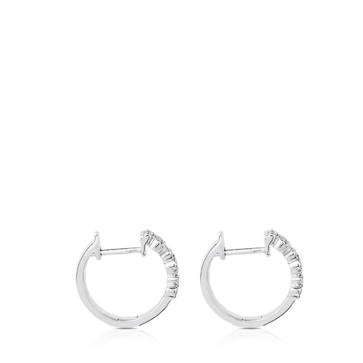 White Gold TOUS Bear Earrings with three Diamonds Bear motifs
