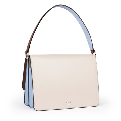 Medium beige and brown Audree crossbody bag