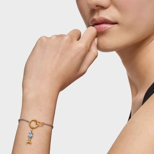 14kt gold Pendant with topaz Medallions