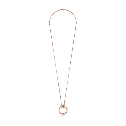 Collana con placcatura in oro rosa 18 kt su argento e anello Hold da 16 mm