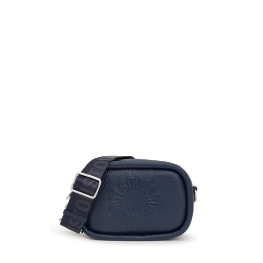 Navy blue leather Crossbody Reporter bag TOUS Miranda